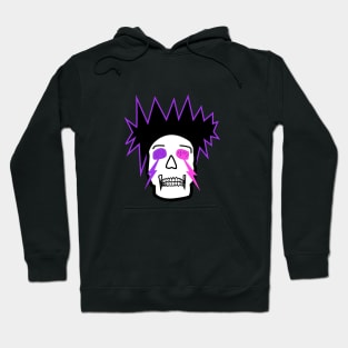 Punk pink & purple skull with lightning eyes Hoodie